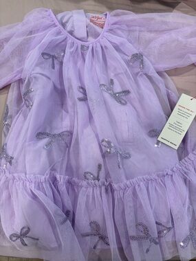 Adaptive DesignCat & Jack Lavender Tulle Dress with Sequin Bows